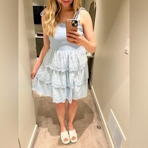 American Eagle Outfitters Blue Ruffled Tiered Sundress